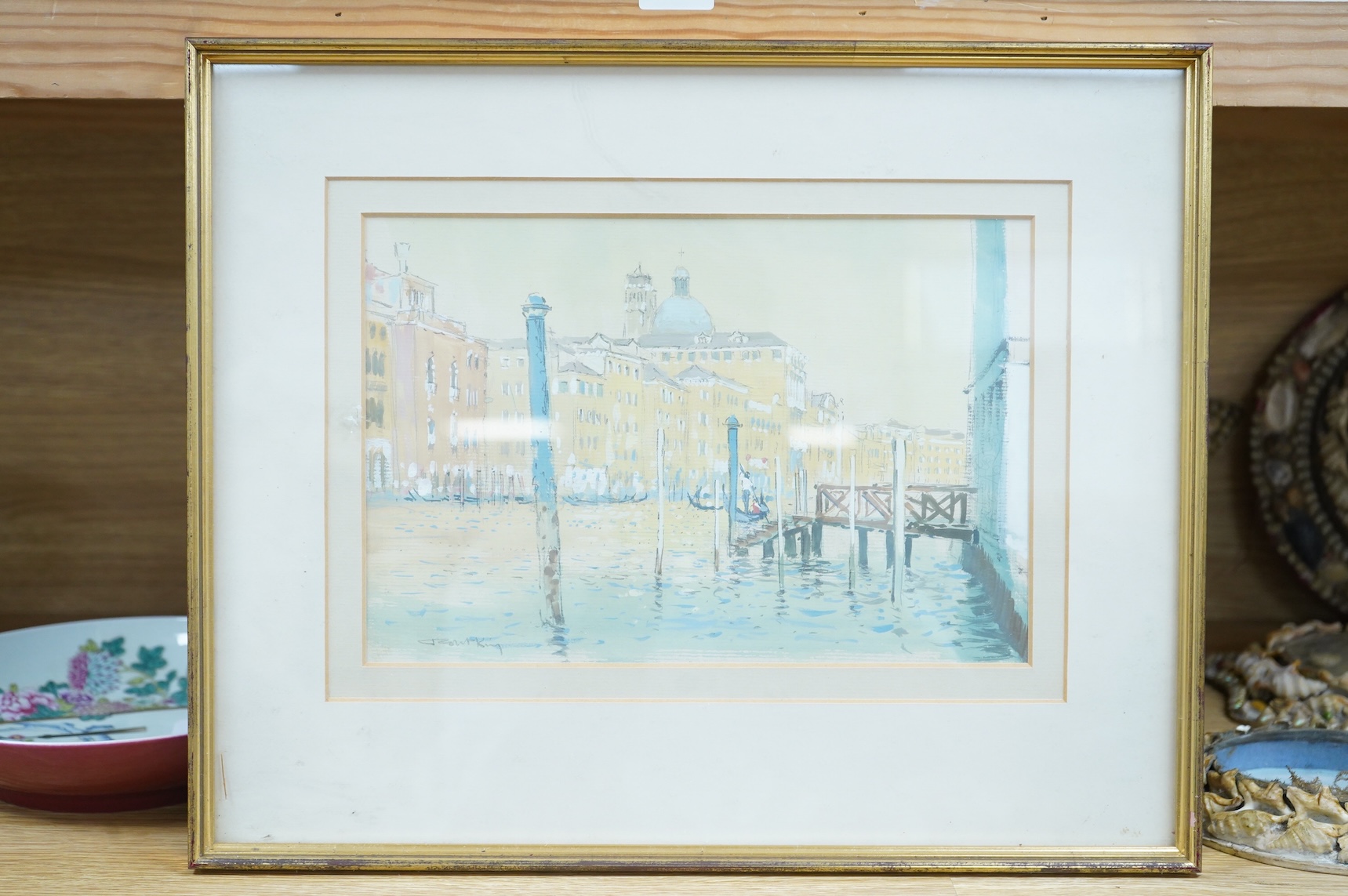 Robert King Rl RSMA (b.1936), Venetian canal, signed, gouache and watercolour, 18 x 27cm